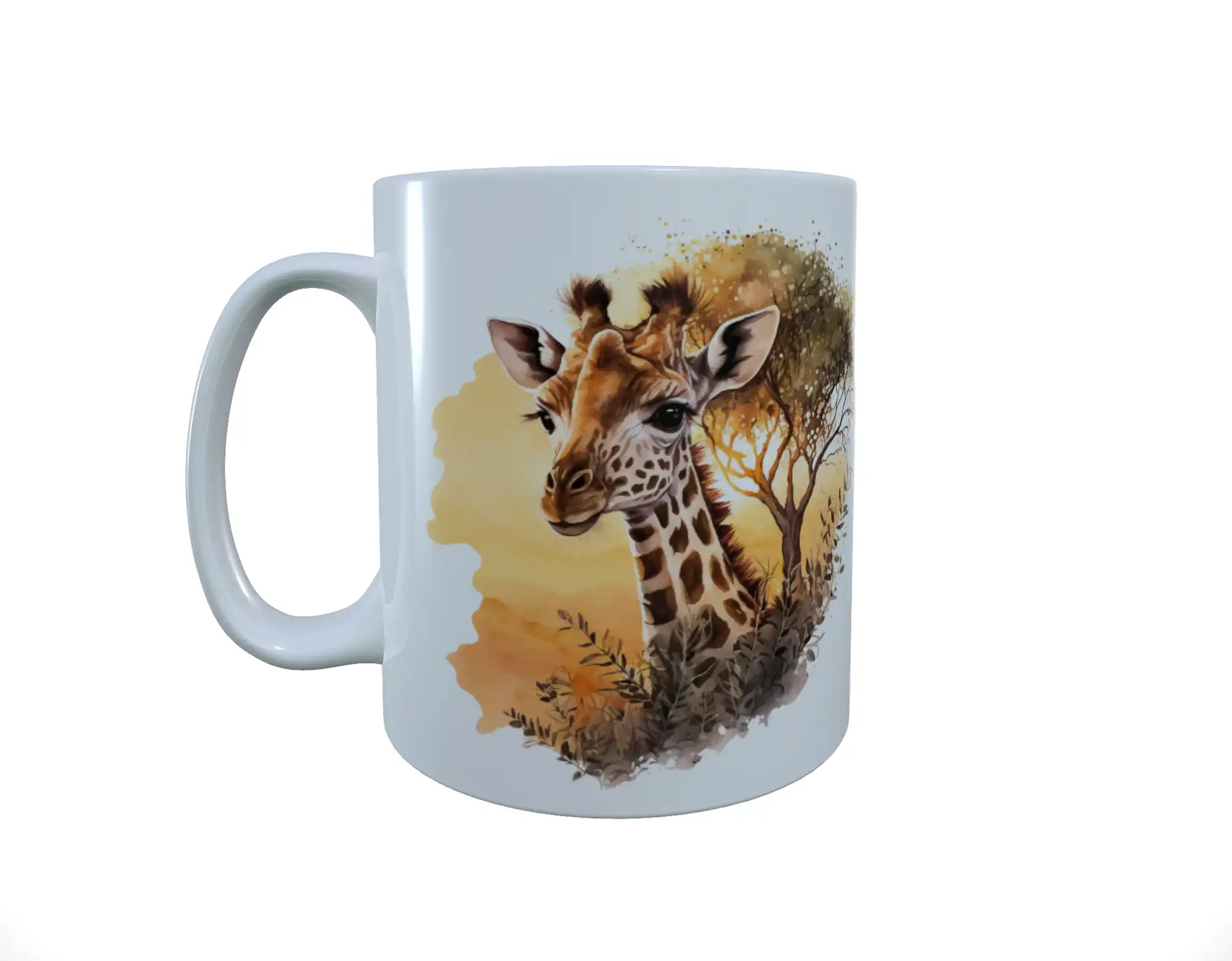 Giraffe Ceramic Mug, Baby Giraffe Mug, Giraffe Latte Mug